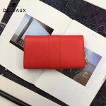 Delvaux-21-4 時尚復古Brillan Frence紅色原版牛皮翻蓋錢包手拿包