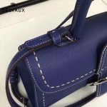 Delvaux-014-4 百搭新款手工車線brillan藍色原版TOGO皮橫款大號手袋