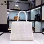 Delvaux-03-2 皇室御用手工編織原版胎牛皮配綿羊皮豎款大號手袋