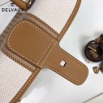 Delvaux-011 最新爆款純手工編織絲麻配原版牛皮橫款大號手提單肩包