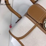 Delvaux-011 最新爆款純手工編織絲麻配原版牛皮橫款大號手提單肩包