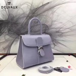 Delvaux-05-2 復古風brilliant 芋頭色原版BOX光面牛皮大號手提單肩包