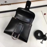 Delvaux-04-5 時尚復古brilliant 黑色原版BOX光面牛皮手提單肩包