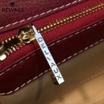 Delvaux-014-3 百搭新款手工車線brillan紅色原版TOGO皮橫款大號手袋