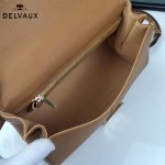 Delvaux-18-6 名媛必備brillant土黃色原版粒面牛皮橫款大號手袋