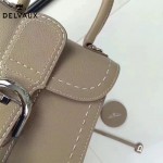 Delvaux-015 潮流百搭手工車線brillan淺灰色原版TOGO皮手提單肩包