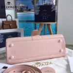 Delvaux-18-2 名媛必備brillant粉色原版粒面牛皮橫款大號手袋