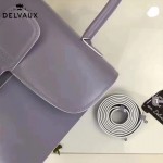 Delvaux-05-2 復古風brilliant 芋頭色原版BOX光面牛皮大號手提單肩包