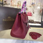 Delvaux-013-3 百搭新款手工車線brillan紅色原版TOGO皮豎款大號手袋