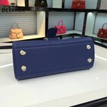 Delvaux-18-3 名媛必備brillant藍色原版粒面牛皮橫款大號手袋