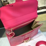 Delvaux-030-4 Sellier Brillant鱷魚紋牛皮 小羊皮內裏可調節肩帶原裝禮盒手提單肩斜挎包