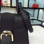 Delvaux-017-3 人氣熱銷brillant黑色原版粒面牛皮手提單肩包