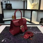 Delvaux-04-6 時尚復古brilliant 棗紅色原版BOX光面牛皮手提單肩包
