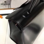 Delvaux-05-4 復古風brilliant 黑色原版BOX光面牛皮大號手提單肩包