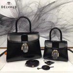 Delvaux-05-4 復古風brilliant 黑色原版BOX光面牛皮大號手提單肩包
