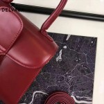 Delvaux-04-6 時尚復古brilliant 棗紅色原版BOX光面牛皮手提單肩包
