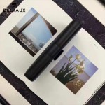 Delvaux-21 時尚復古Brillan Frence黑色原版牛皮翻蓋錢包手拿包