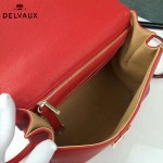 Delvaux-19-2 潮人必備新款brillant紅色原版牛皮豎款大號手提單肩包