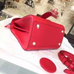 Delvaux-017-2 人氣熱銷brillant紅色原版粒面牛皮手提單肩包