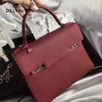 Delvaux-033 全新牛頸紋TP系列配粗肩背手提單肩包