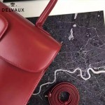 Delvaux-04-6 時尚復古brilliant 棗紅色原版BOX光面牛皮手提單肩包