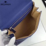 Delvaux-013-4 百搭新款手工車線brillan藍色原版TOGO皮豎款大號手袋
