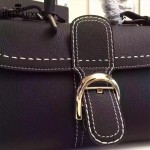 Delvaux-014-6 百搭新款手工車線brillan黑色原版TOGO皮橫款大號手袋