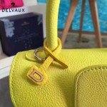 Delvaux-17-9 人氣熱銷brillant黃色原版粒面牛皮手提單肩包