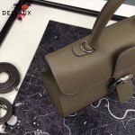 Delvaux-18-5 名媛必備brillant深灰色原版粒面牛皮橫款大號手袋