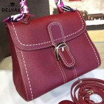 Delvaux-013-3 百搭新款手工車線brillan紅色原版TOGO皮豎款大號手袋