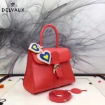 Delvaux-05-3 復古風brilliant 西瓜紅色原版BOX光面牛皮大號手提單肩包