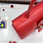 Delvaux-05-3 復古風brilliant 西瓜紅色原版BOX光面牛皮大號手提單肩包