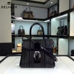 Delvaux-03-3 皇室御用手工編織原版胎牛皮配綿羊皮豎款大號手袋