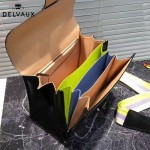Delvaux-06-2 春夏專櫃定制款Brillant 彩虹系列黑色原版牛皮手提單肩包