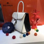 Delvaux-027 新款原版box皮系列白色槍扣手提包