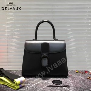 Delvaux-06-2 春夏專櫃定制款Brillant 彩虹系列黑色原版牛皮手提單肩包