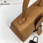 Delvaux-04-7 時尚復古brilliant 土黃色原版BOX光面牛皮手提單肩包