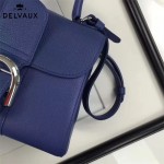 Delvaux-017-5 人氣熱銷brillant藍色原版粒面牛皮手提單肩包