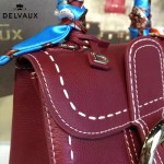 Delvaux-014-7 潮流百搭手工車線brillan紅色原版TOGO皮手提單肩包