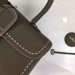 Delvaux-014-2 搭新款手工車線brillan深灰色原版TOGO皮橫款大號手袋