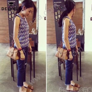 Delvaux-015-5 潮流百搭手工車線brillan土黃色原版TOGO皮手提單肩包