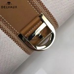 Delvaux-011 最新爆款純手工編織絲麻配原版牛皮橫款大號手提單肩包