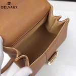 Delvaux-17-8 人氣熱銷brillant土黃色原版粒面牛皮手提單肩包