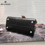Delvaux-06-2 春夏專櫃定制款Brillant 彩虹系列黑色原版牛皮手提單肩包