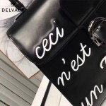 Delvaux-016 唐嫣蕾哈娜同款限量版Le Brillant原單字母塗鴉大號手袋