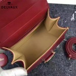 Delvaux-04-6 時尚復古brilliant 棗紅色原版BOX光面牛皮手提單肩包