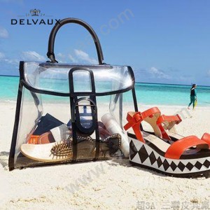 Delvaux-09 春夏時尚限量版brilliant X-ray原單透明果凍包大號手提包