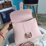 Delvaux-19-4 潮人必備新款brillant粉色原版牛皮豎款大號手提單肩包