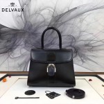 Delvaux-05-5 復古風brilliant 黑色原版BOX光面牛皮大號手提單肩包