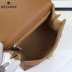 Delvaux-19-8 潮人必備新款brillant土黃色原版牛皮豎款大號手提單肩包